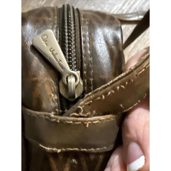 MARIO VALENTINO V Logo Shoulder Cross Body Bag PVC Leather Brown 7625L - Picture 13 of 15